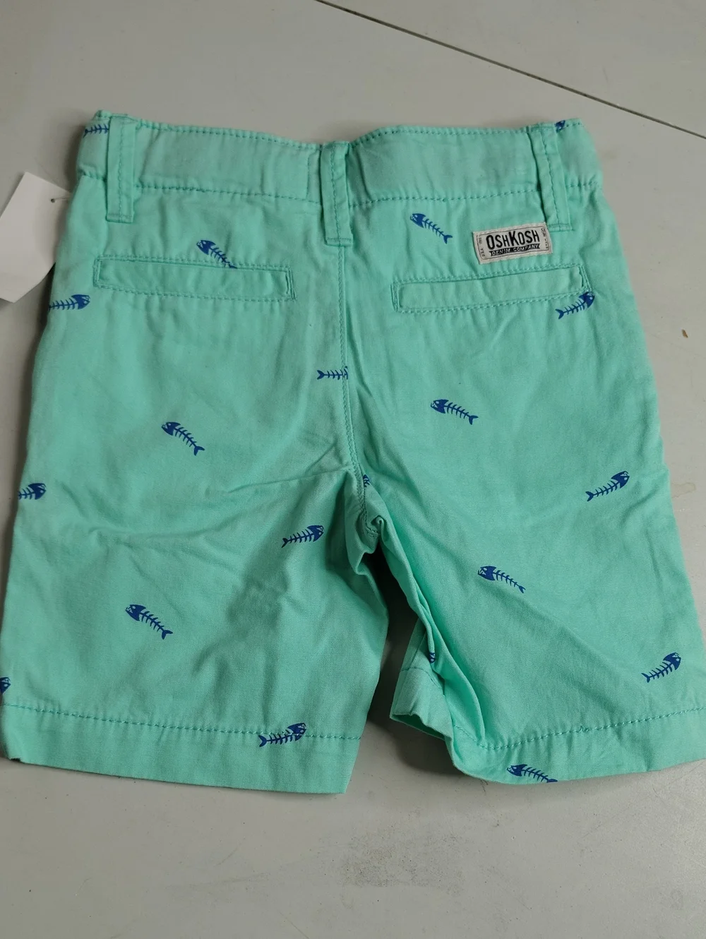 Oshkosh B'gosh Denim Company 100% Cotton Boys Chino Fish Print Shorts Size 4